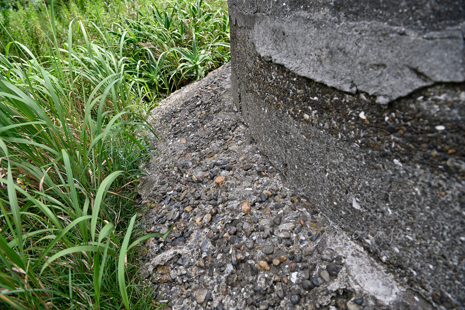 玉砂利を多用したコンクリート。