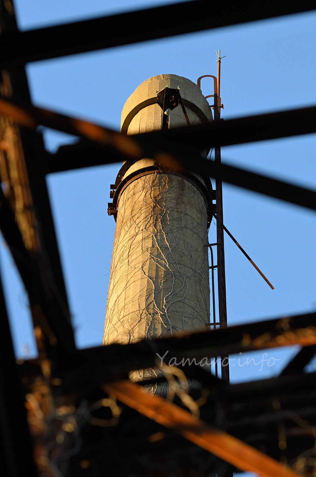 機罐場の象徴である煙突が、屋根のスリットから垣間見えた。